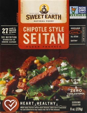 Sweet Earth Seitan, Chipotle Style, Strips - 8 Ounces