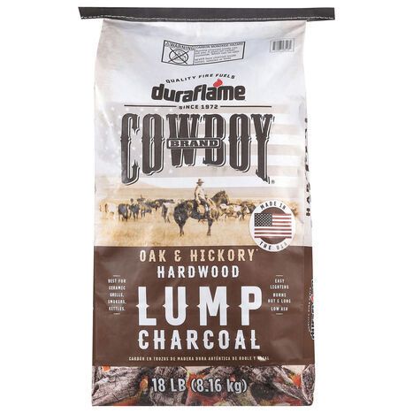 Cowboy Brand Oak & Hickory Lump Charcoal - 18 Pounds