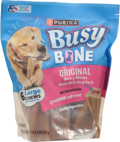Busy Bone Original Meaty Middle Large Dog Treats - 6 Chews
