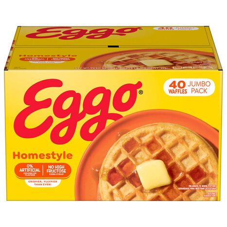 Eggo Homestyle Waffles Jumbo Pack - 40 Waffles