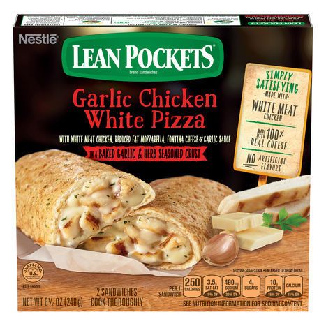 Lean Pockets Sandwiches, Garlic Chicken White Pizza - 2 Sandwiches