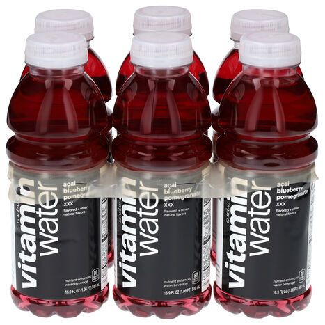 Vitaminwater Acai Blueberry Pomegranate Water Beverage - 6 x 16.9 Fluid Ounces