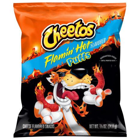 Cheetos Puffs Flamin' Hot Flavored Cheese Flavored Snacks - 0.875 Ounces