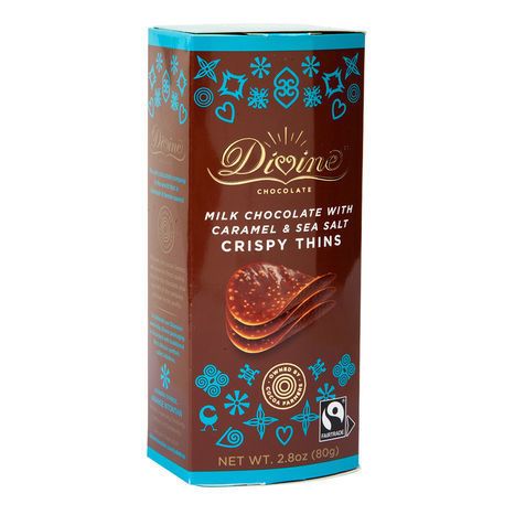 Divine Caramel Sea Salt Thins Milk Chocolate - 2.8 Ounces