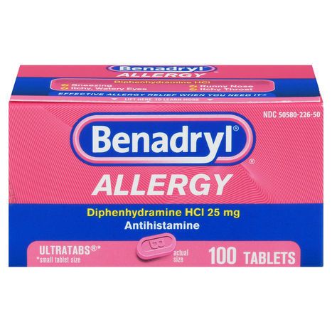 Benadryl Allergy, 25 mg, Tablets - 100 Tablets