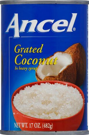 Ancel Coconut, Grated, in Heavy Syrup - 17 Ounces