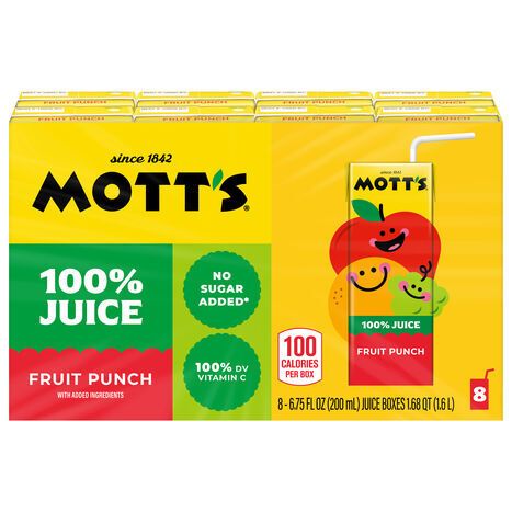 Mott's Fruit Punch Juice - 8 x 6.75 Fluid Ounces