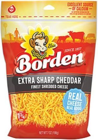 Borden Extra Sharp Cheddar Finely Shredded Cheese - 7 Ounces