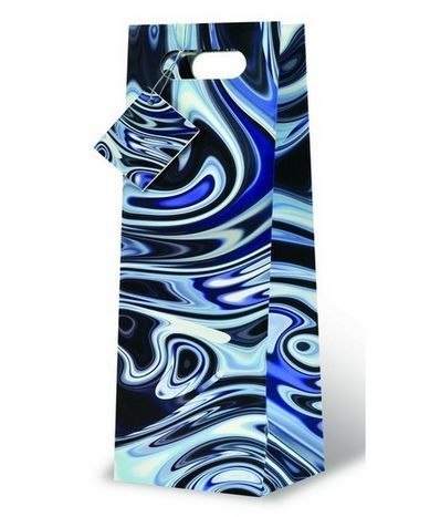 Wrap Art Blue Lava Wine Bottle Gift Bag