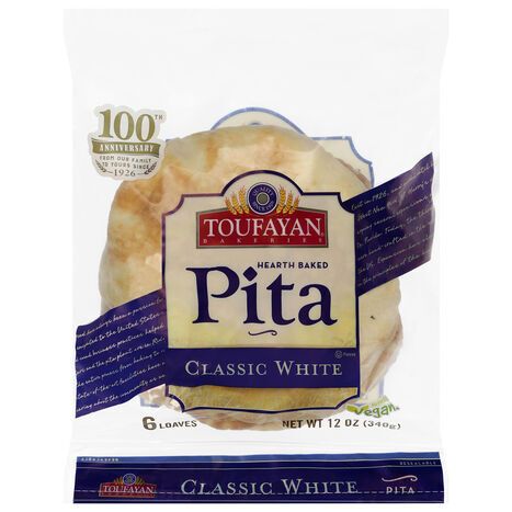 Toufayan Bakeries Hearth Baked Loaves Classic White Pita - 6 Loaves