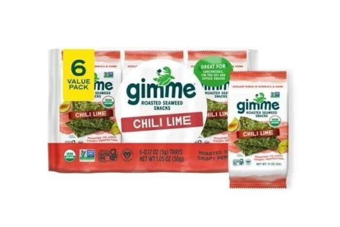 Gimme Organic Roasted Seaweed Snacks Chili Lime 6 Pack - 1.05 Ounces