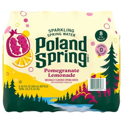 Poland Spring Sparkling Pomegranate Lemonade Spring Water - 8 x 16.9 Fluid Ounces