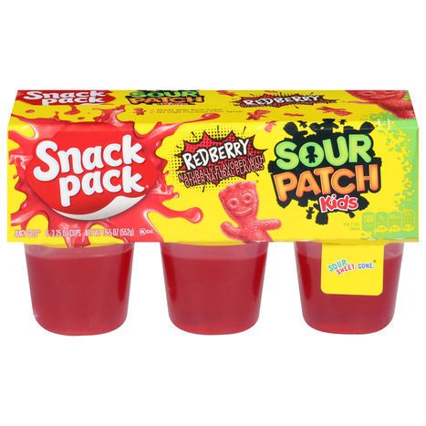 Snack Pack Juicy Gels, Redberry - 6 x 3.25 Ounce Cups