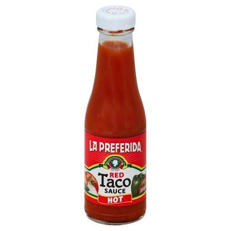 La Preferida Taco Sauce, Red, Hot - 7 Ounces