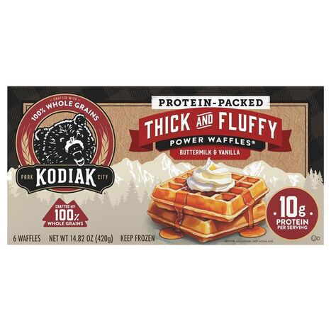 Kodiak Protein-Packed Thick and Fluffy Buttermilk & Vanilla Power Waffles - 6 Waffles