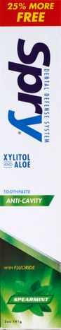 Spry Toothpaste, Anti-Cavity, Spearmint - 5 Ounces
