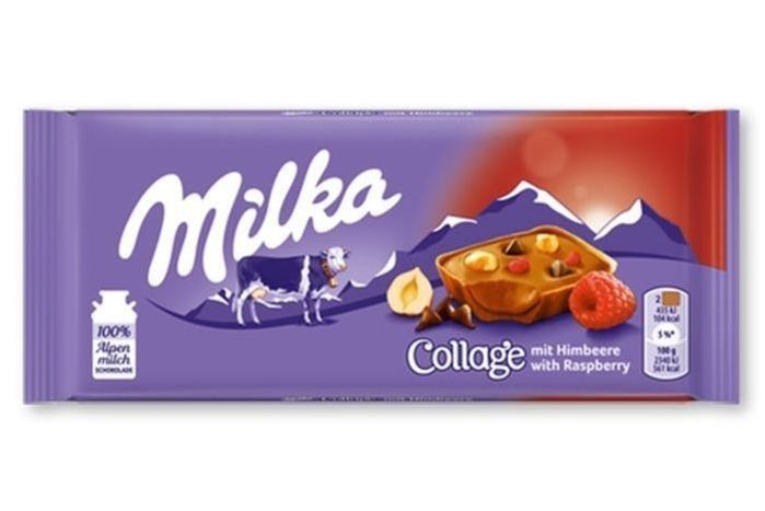 Milka Collage Chocolate, Raspberry - 3.28 Ounces