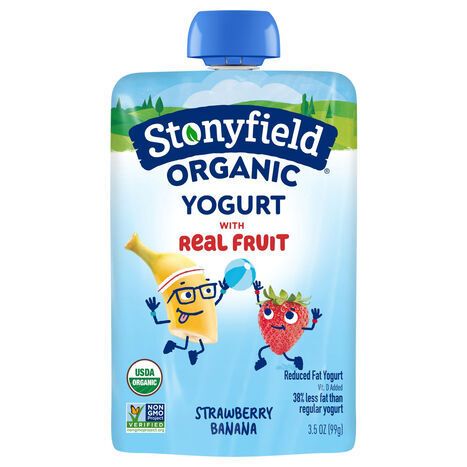 Stonyfield Organic Reduced Fat Strawberry Banana Yogurt
