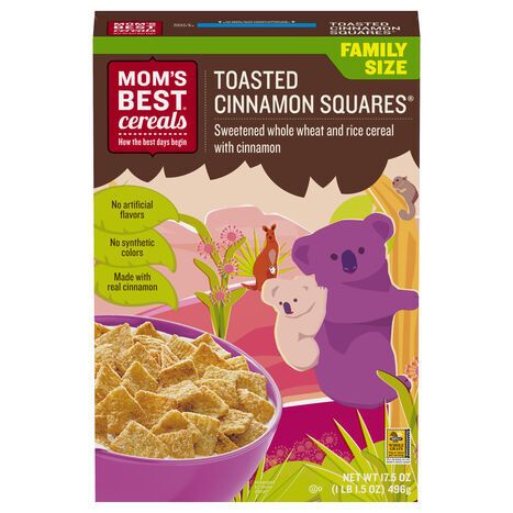 Mom's Best Cereal, Toasted Cinnamon Squares, Family Size - 17.5 Ounces