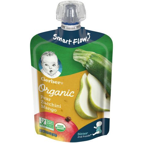 Gerber Organic Baby Food, Pear Zucchini Mango - 3.5 Ounces