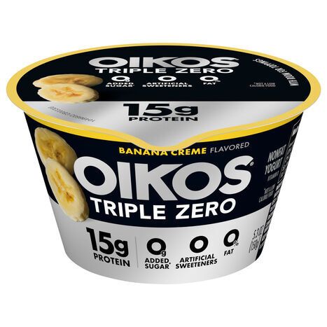 Oikos Triple Zero Triple Zero Banana Creme High Protein Nonfat Greek Yogurt - 5.3 Ounces