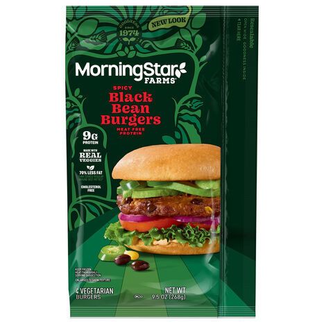 MorningStar Farms Vegetarian Spicy Black Bean Burgers - 4 Burgers
