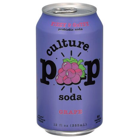 Culture Pop Grape Probiotic Soda - 12 Fluid Ounces