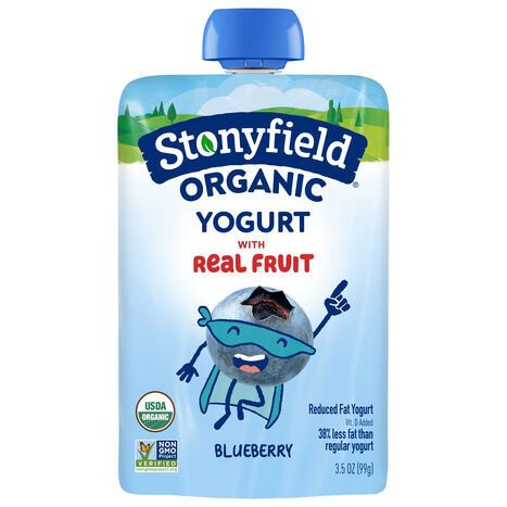 Stonyfield Organic Reduced Fat Blueberry Yogurt - 3.5 Ounces
