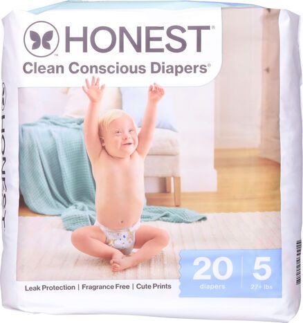 Honest Fragrance Free Size 5 Diapers (27+ lbs) - 20 Diapers