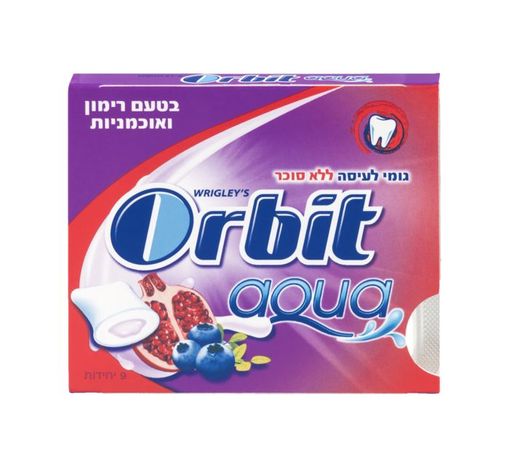 Orbit Aqua Liquid Filled Sugarfree Gum Pomegranate & Blueberry -  9ct