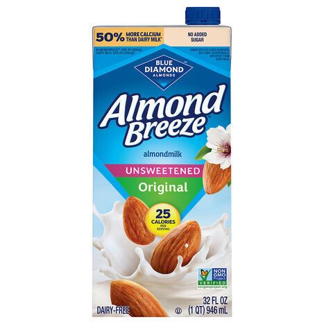 Almond Breeze Dairy-Free Unsweetened Original Almondmilk - 32 Fluid Ounces