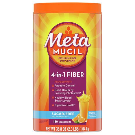Metamucil Sugar-Free 4-in-1 Fiber Orange Psyllium Fiber Supplement - 36.8 Ounces