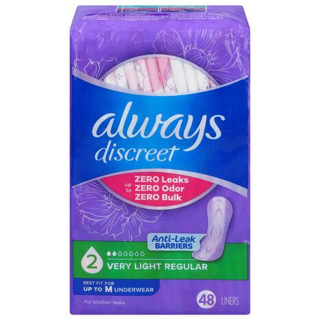 Always Discreet Very Light Lightly Scented Liners - 48 Liners