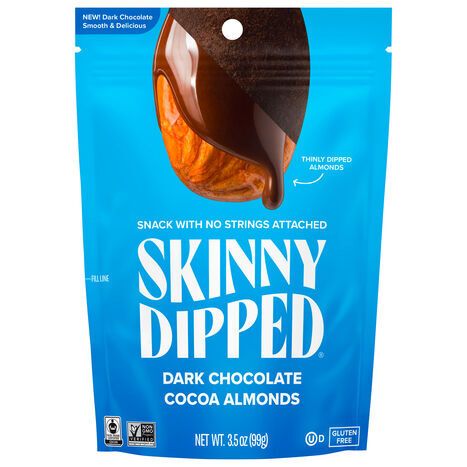 SkinnyDipped Dark Chocolate Cocoa Almonds - 3.5 Ounces
