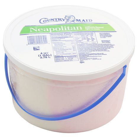 Country Maid Ice Cream, Light, Neapolitan - 4 Quarts