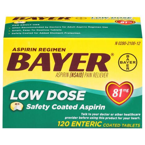 Bayer Aspirin, Low Dose, 81 mg, Tablets - 120 Tablets