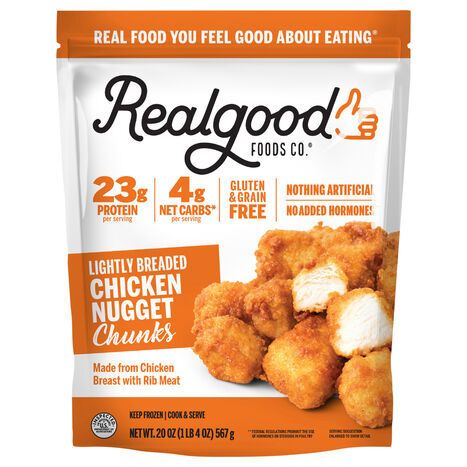 Realgood Foods Co. Lightly Breaded Chicken Nugget Chunks - 20 Ounces