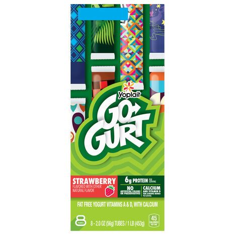 Go-Gurt Fat Free Strawberry Yogurt - 8 x 2 Ounces