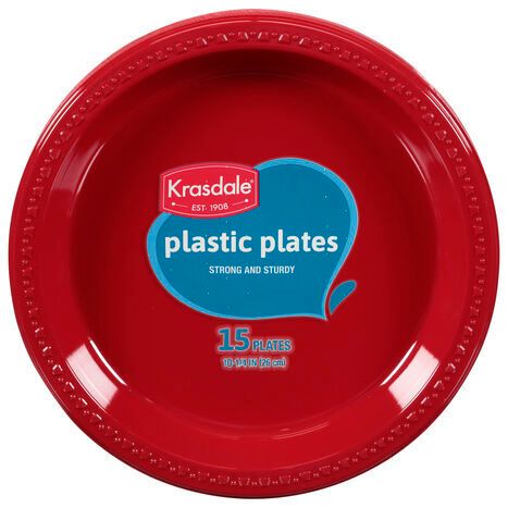 Krasdale 10.25 Inch Plastic Plates - 15 Plates
