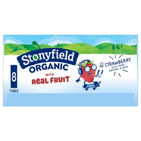 Stonyfield Organic Reduced Fat Strawberry Yogurt - 8 x 2 Ounces