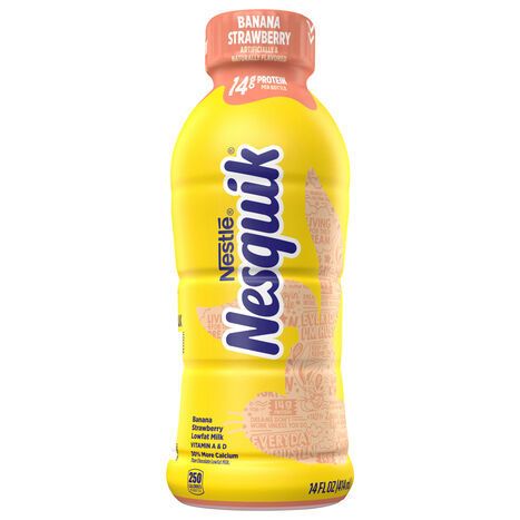 Nesquik Lowfat Banana Strawberry Milk - 14 Fluid Ounces