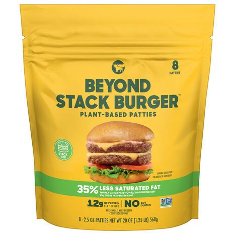 Beyond Plant-Based Stack Burger Patties - 8 x 2.5 Ounce Patties