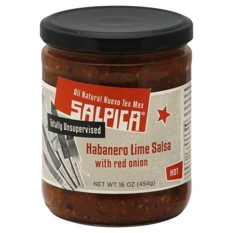 Salpica Salsa, Habanero Lime, with Red Onion, Hot - 16 Ounces