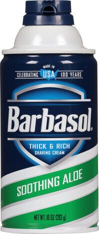 Barbasol Shaving Cream, Thick & Rich. Soothing Aloe - 10 Ounces