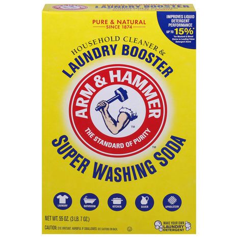 Arm & Hammer Household Cleaner & Laundry Booster, Super Washing Soda - 55 Ounces
