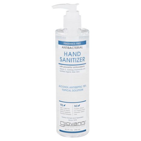 Giovanni Hand Sanitizer, Antibacterial, Fragrance-Free - 8.5 Fluid Ounces