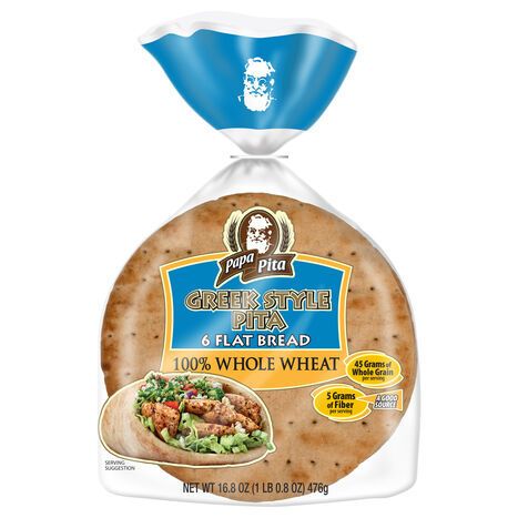 Papa Pita 6 GREEK WHE PITA 16.8 OZ                 - 6 Breads