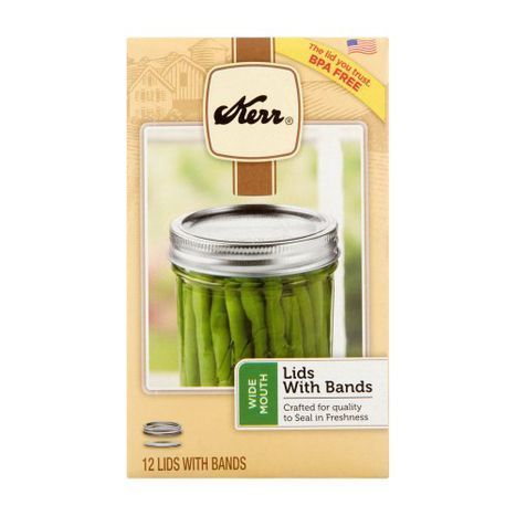 Kerr Wide Mouth Lids with Bands - 12 Pack