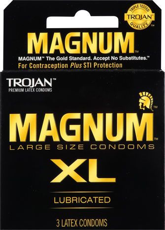 Trojan Condoms, Latex, Lubricated, XL, Large Size - 3 Condoms