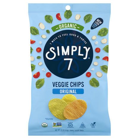 Simply 7 Veggie Chips, Organic, Original - 4 Ounces